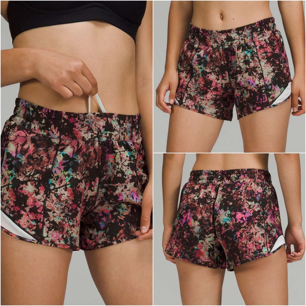 Lululemon Hotty Hot Low-Rise Lined Short 2.5 Floral Multi Size 4 W7ADIT